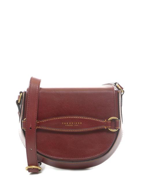 THE BRIDGE BETTINA Shoulder mini bag, in leather Chianti / Bordeaux / Gold - Women’s Bags