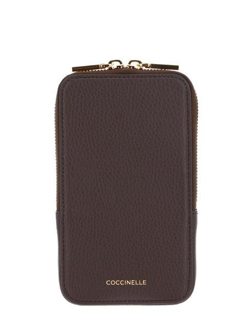 COCCINELLE FLOR iPhone pouch with shoulder strap coffee - Women’s Bags