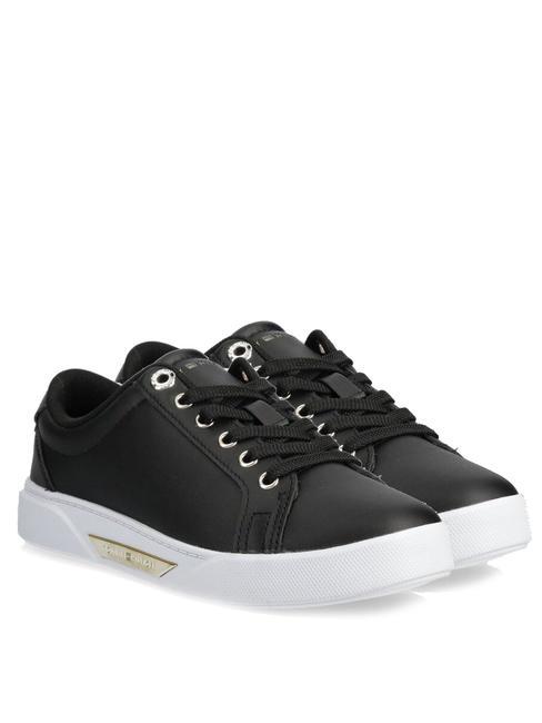 TOMMY HILFIGER GOLDEN COURT Leather sneakers black/gold - Women’s shoes