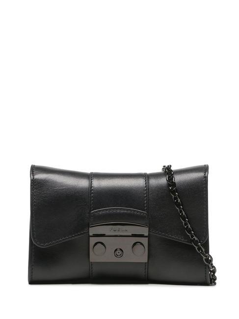 FURLA METROPOLIS Mini shoulder bag in leather Black - Women’s Bags