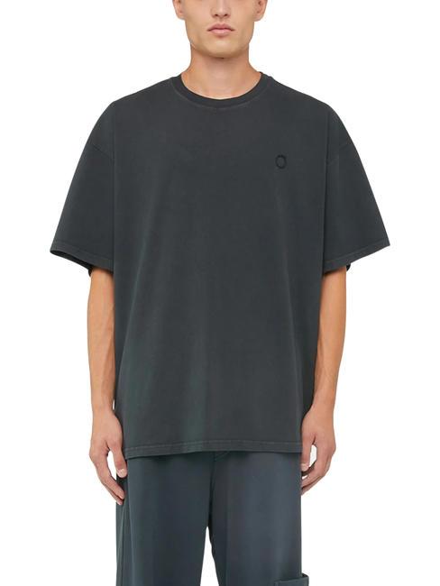TRUSSARDI GREYHOUND PATCH STONEWASHED Basic T-shirt BLACK - T-shirt