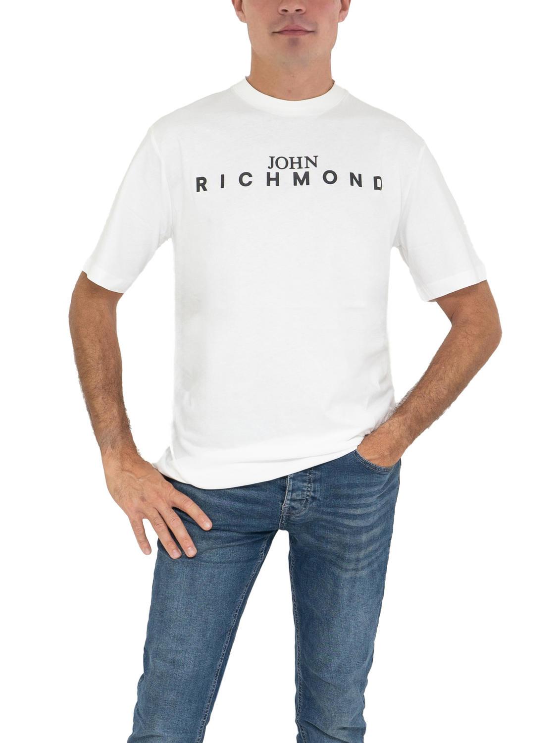 John Richmond Elvins Basic T-Shirt WhiteBlk - Buy At Outlet Prices!