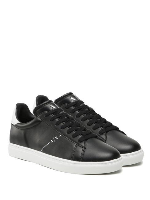 ARMANI EXCHANGE  Men's leather sneakers black+op.white - Men’s shoes