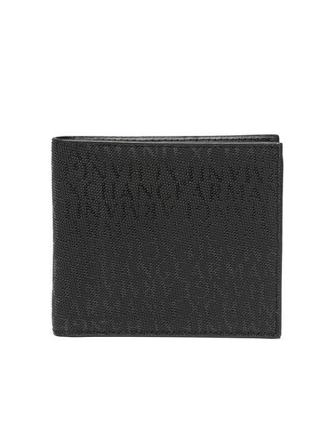 Armani Exchange Logo All Over Bifold Wallet With Coin Purse Black ...