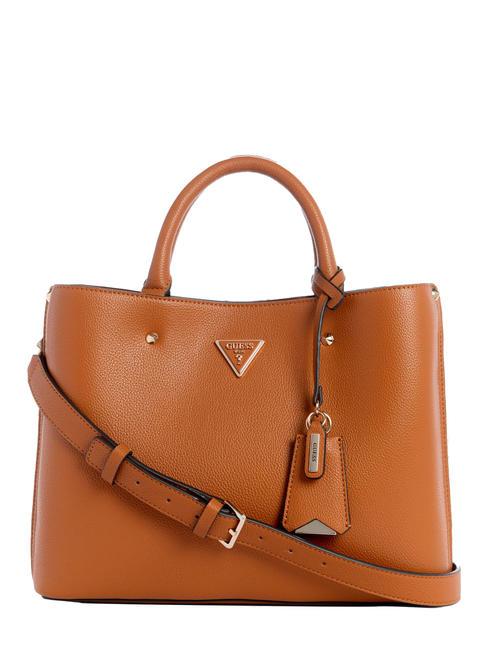 GUESS MERIDIAN Handbag with shoulder strap COGNAC - Women’s Bags