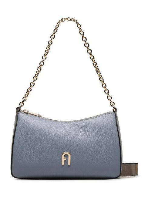 FURLA PRIMULA Small leather bag with shoulder strap celestial/metal taupe - Women’s Bags