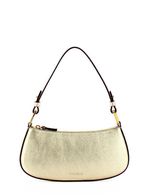 COCCINELLE MERVEILLE Shoulder bag in textured leather pale gold - Women’s Bags
