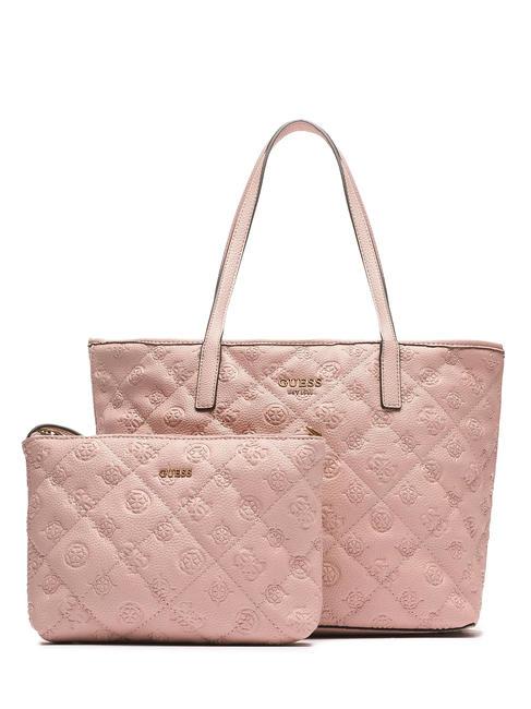 GUESS VIKKY LOGO Shopping bag with clutch blush - Women’s Bags