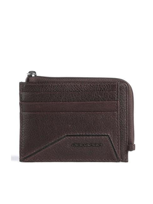 PIQUADRO W118 RFID card holder with zip MORO - Men’s Wallets