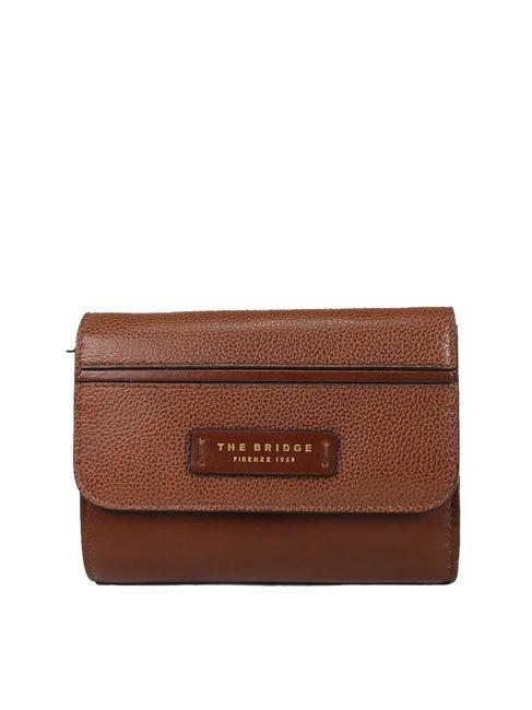 THE BRIDGE DOMITILLA Medium wallet in leather BROWN - Women’s Wallets