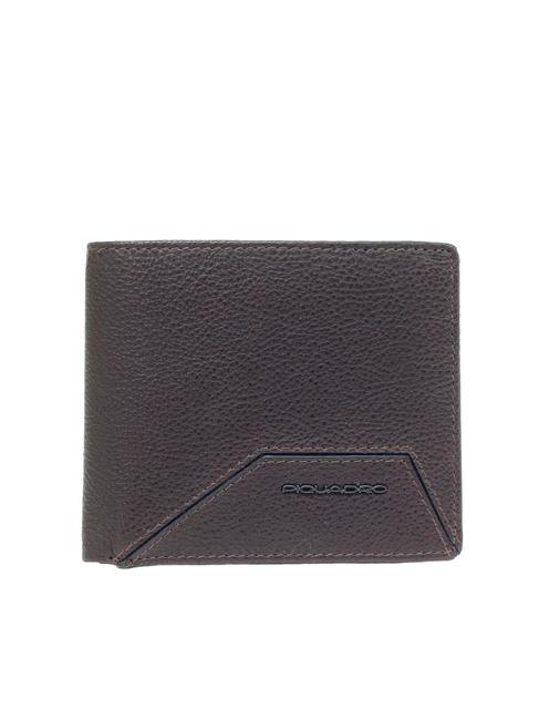 PIQUADRO W118 RFID wallet in leather, removable card holder MORO - Men’s Wallets