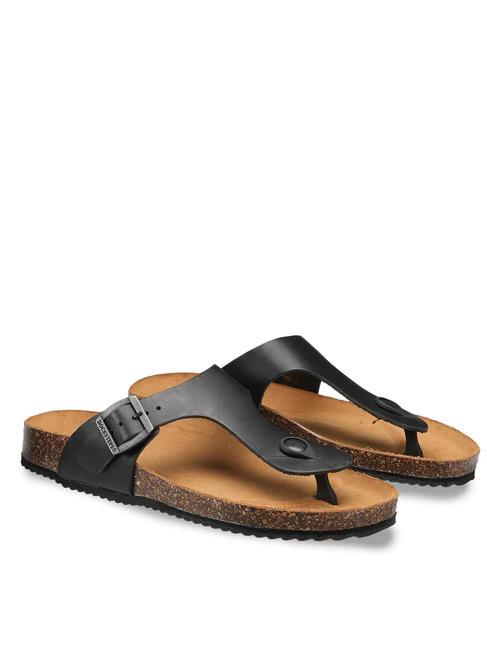 DOCKSTEPS VEGA 2290 Leather thong sandal with buckle black - Women’s shoes