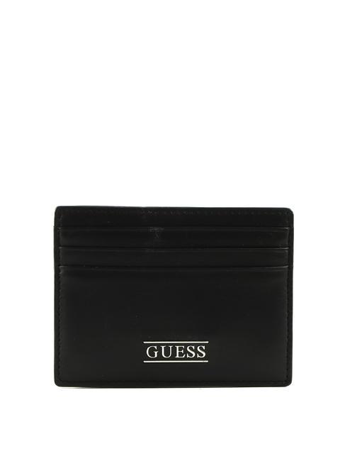 GUESS NEW BOSTON Leather card holder BLACK - Men’s Wallets