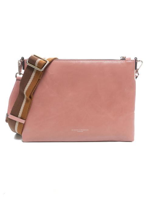 GIANNI CHIARINI CLUTCH Bag with shoulder strap, in leather rose dawn - Women’s Bags