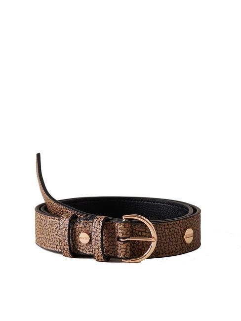 BORBONESE GRAFFITI Belt with studs natural op / black - Belts
