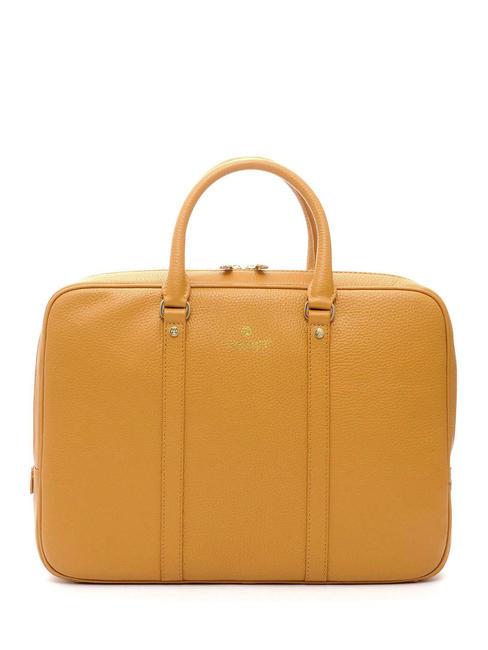 SPALDING TIFFANY Leather briefcase for 14" laptop mustard - Work Briefcases
