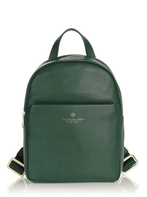 SPALDING TIFFANY Small leather backpack dark green - Women’s Bags