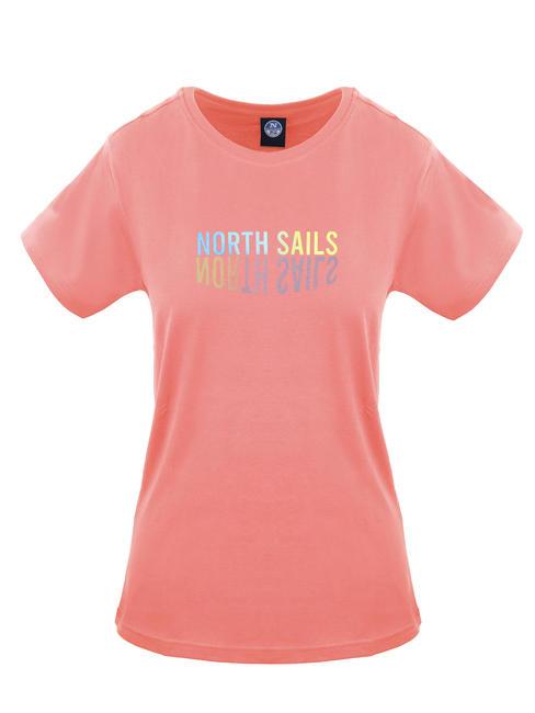 NORTH SAILS LOGO MIRROR Cotton T-shirt rose - T-shirt