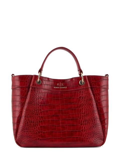 ARMANI EXCHANGE CROCO PRINT Hand bag with shoulder strap ruby refraction - Women’s Bags