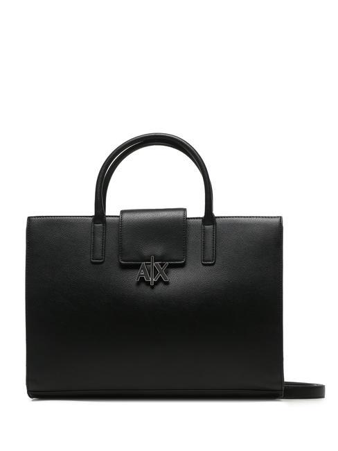 ARMANI EXCHANGE A|X METALLIC Briefcase bag with shoulder strap Black - Women’s Bags