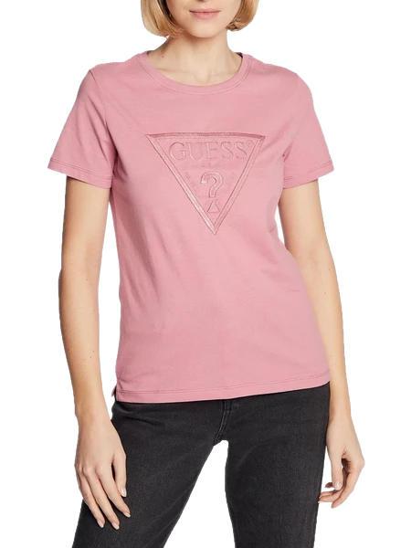 GUESS ANGELINA Cotton T-shirt low key pink - T-shirt