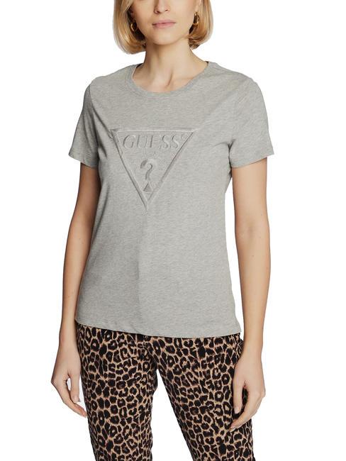 GUESS ANGELINA Cotton T-shirt light melange gray m - T-shirt