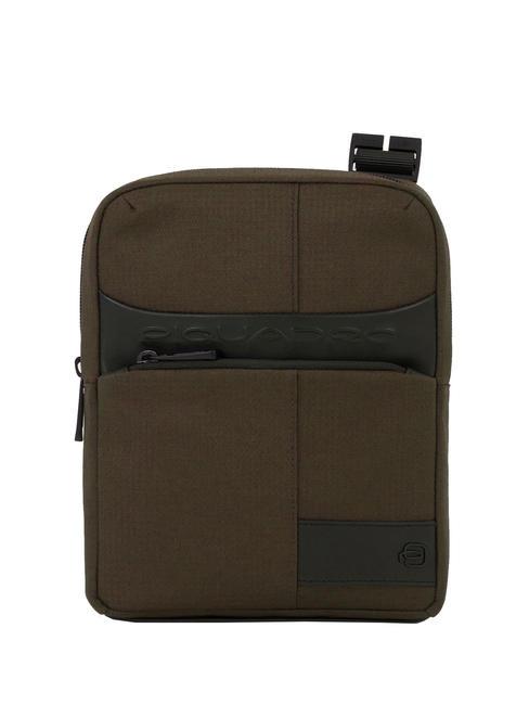 PIQUADRO WOLLEM Fabric and leather iPad mini bag GREEN - Over-the-shoulder Bags for Men