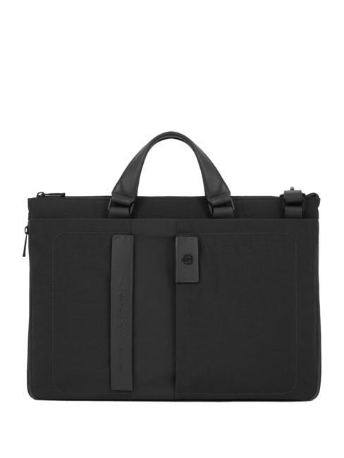 PIQUADRO PULSE Slim 15.6" laptop briefcase, expandable Black - Work Briefcases