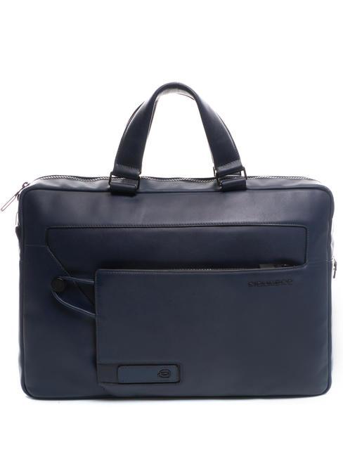 PIQUADRO W119 Leather briefcase, 15.6" pc holder blue - Work Briefcases
