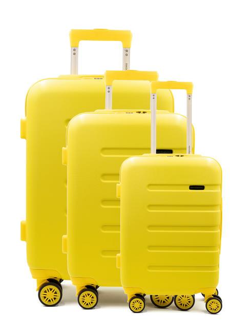 ROCCOBAROCCO EXPEDITION Set of 3 cabin trolleys, medium, large yellow - Trolley Set
