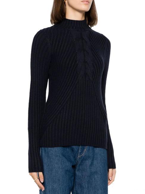 LIUJO JEWELS Wool blend turtleneck sweater BLACK - Women's Sweaters