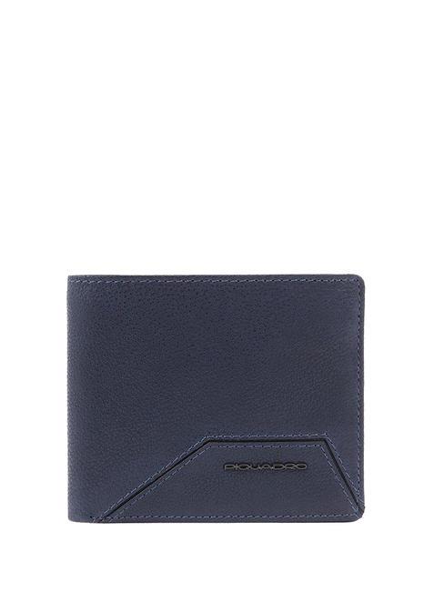 PIQUADRO W118 RFID wallet in leather, removable card holder blue - Men’s Wallets