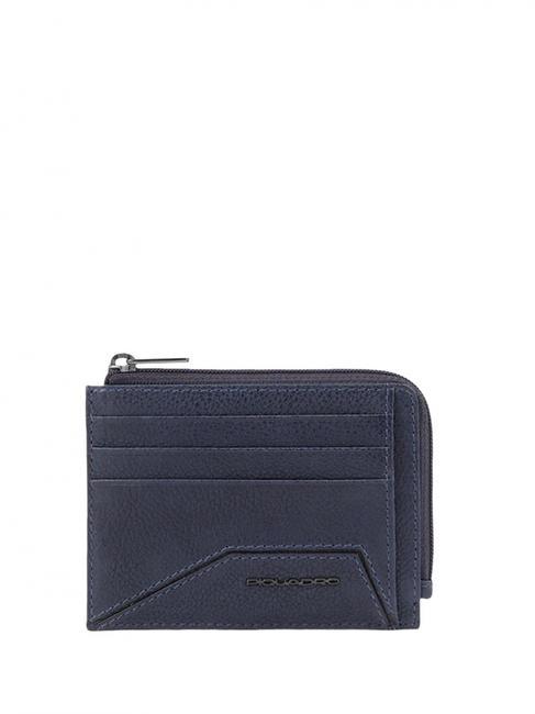 PIQUADRO W118 RFID card holder with zip blue - Men’s Wallets