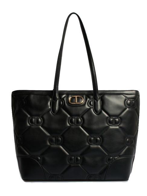 TWINSET LOGO QUILTED Shoulder shopping bag black - Women’s Bags