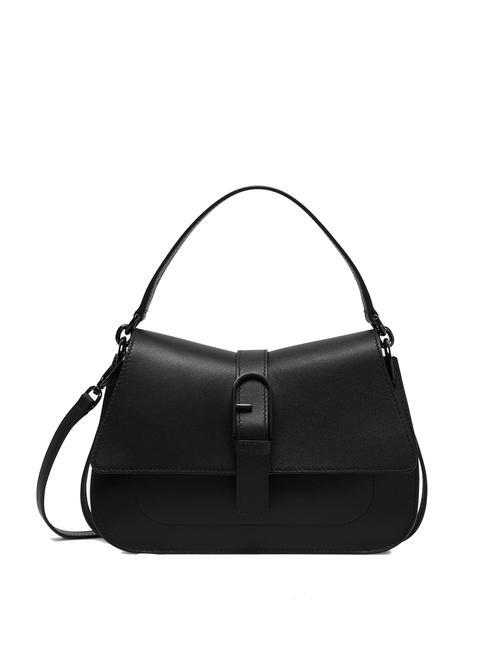 FURLA FLOW M M leather handbag Black - Women’s Bags