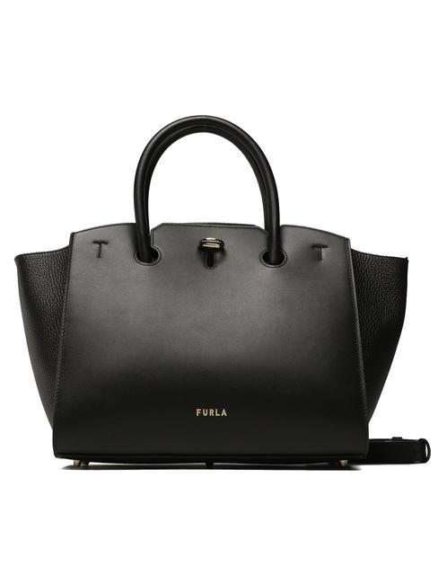 FURLA GENESI M leather tote bag Black - Women’s Bags