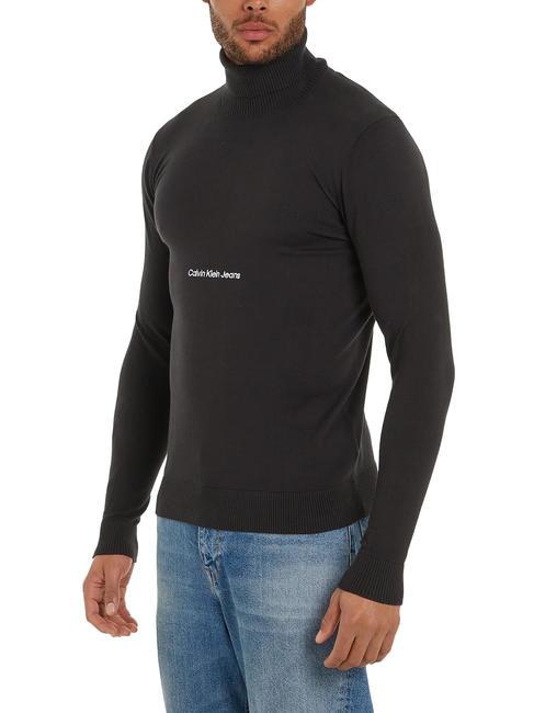 CALVIN KLEIN CKJ INSTITUTIONAL ROLL Turtleneck sweater Ck Black - Men's Sweaters
