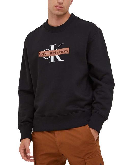 CALVIN KLEIN CKJ MONOLOGO STENCIL Crewneck sweatshirt Ck Black - Sweatshirts