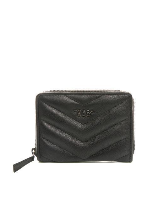 TOSCA BLU PAN CAKE Small zip around leather wallet Black - Women’s Wallets