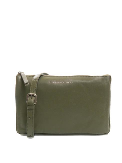 TOSCA BLU BASIC Leather shoulder bag olive green - Women’s Bags
