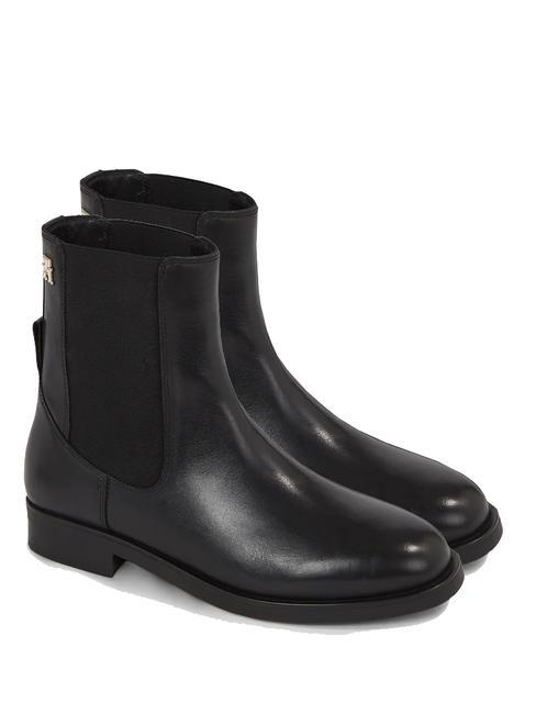 TOMMY HILFIGER ELEVATED ESSENTIAL Leather ankle boots BLACK - Women’s shoes