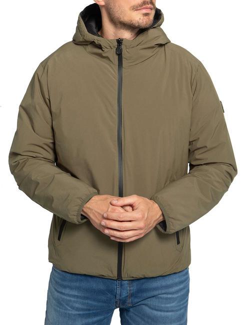 INVICTA DOUBLEFACE Reversible short down jacket military/black - Men's down jackets