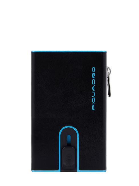 PIQUADRO BLUE SQUARE Leather wallet with sliding system Black - Men’s Wallets