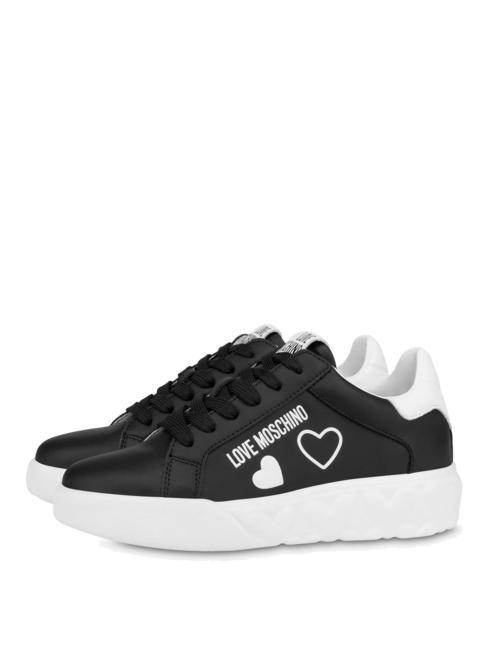 LOVE MOSCHINO HEART LOVE Leather sneakers Black - Women’s shoes