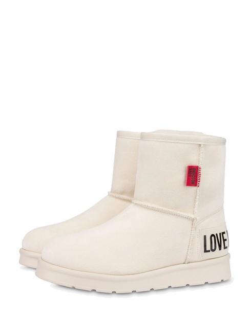 LOVE MOSCHINO WINTER Velor ankle boots offwhite - Women’s shoes