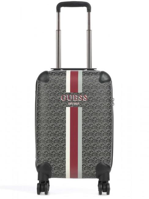GUESS WILDER 4 wheel cabin trolley charcoal logo - Hand luggage