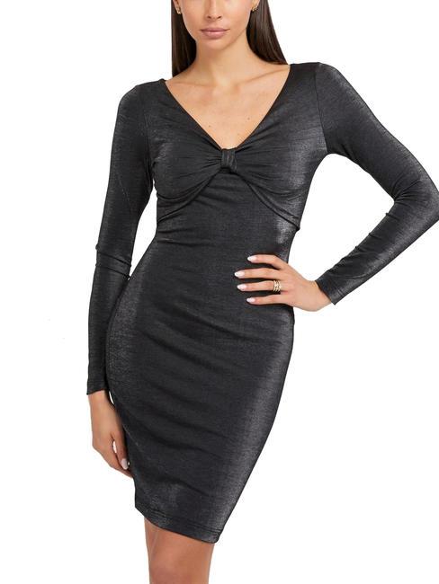 GUESS CLOTILDE Lurex effect dress black foil - Woman Clothes