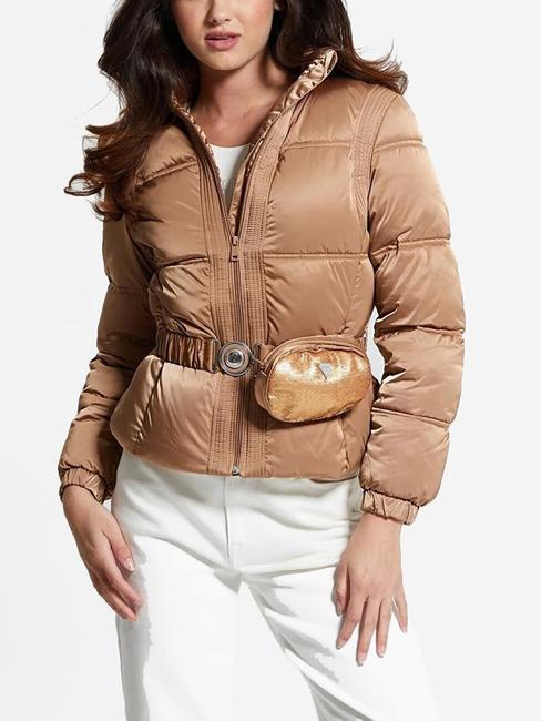 GUESS LUCIA Down jacket with removable pouch wet sand multi - Women's Jackets
