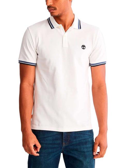TIMBERLAND SS TIPPED PIQUE Slim fit short sleeve polo shirt white - Polo shirt