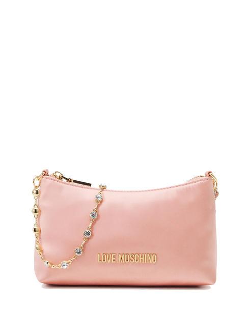 LOVE MOSCHINO METALLIC CHAIN Bag with jeweled shoulder strap face powder - Women’s Bags